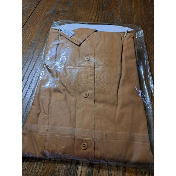 New Size 16 Galo Cossinni Brown Long Sleeve Button Dress Shirt with Collar NWT - Picture 4 of 4